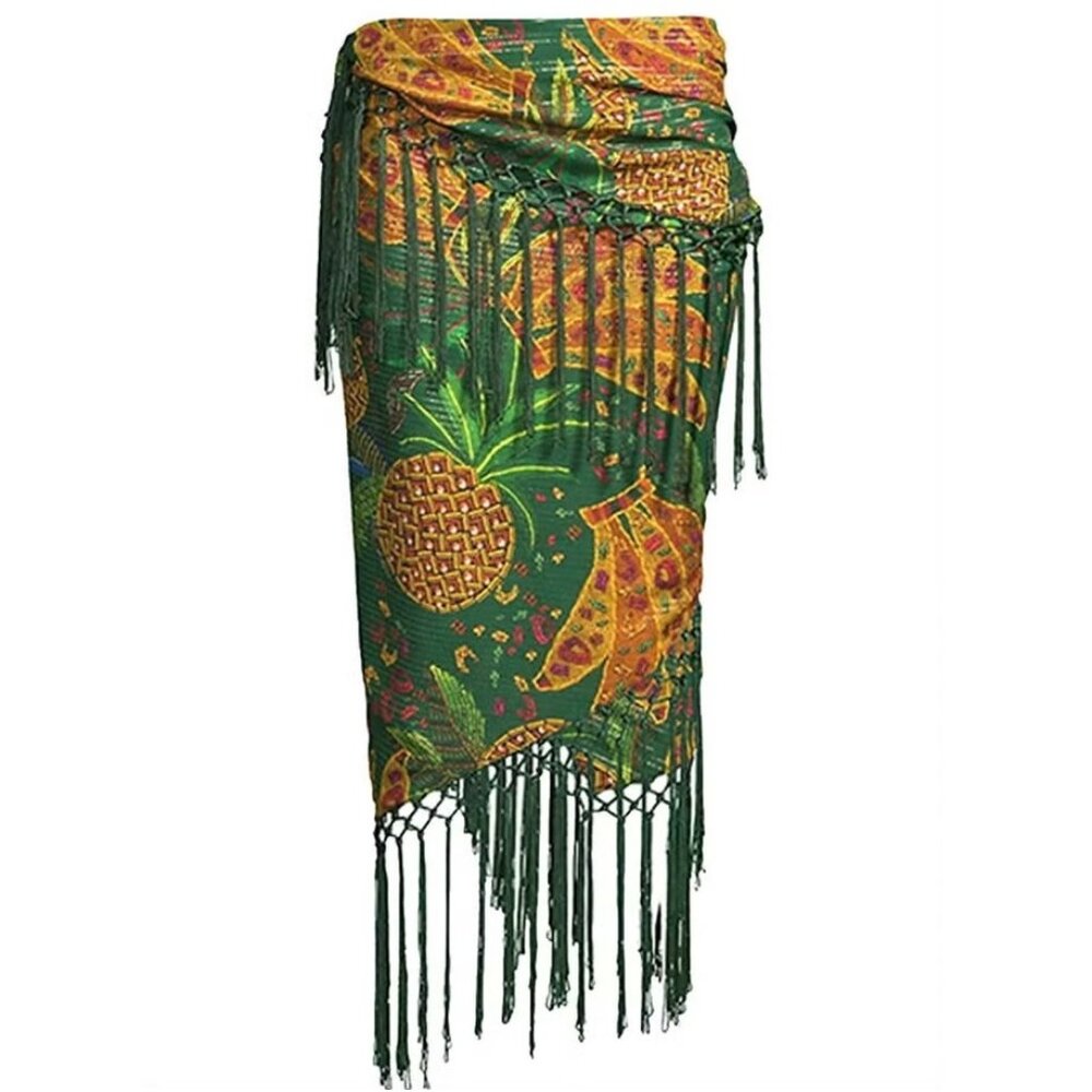 NWOT Farm Rio Sarong "Mixed Fruits" Reversible Fringe